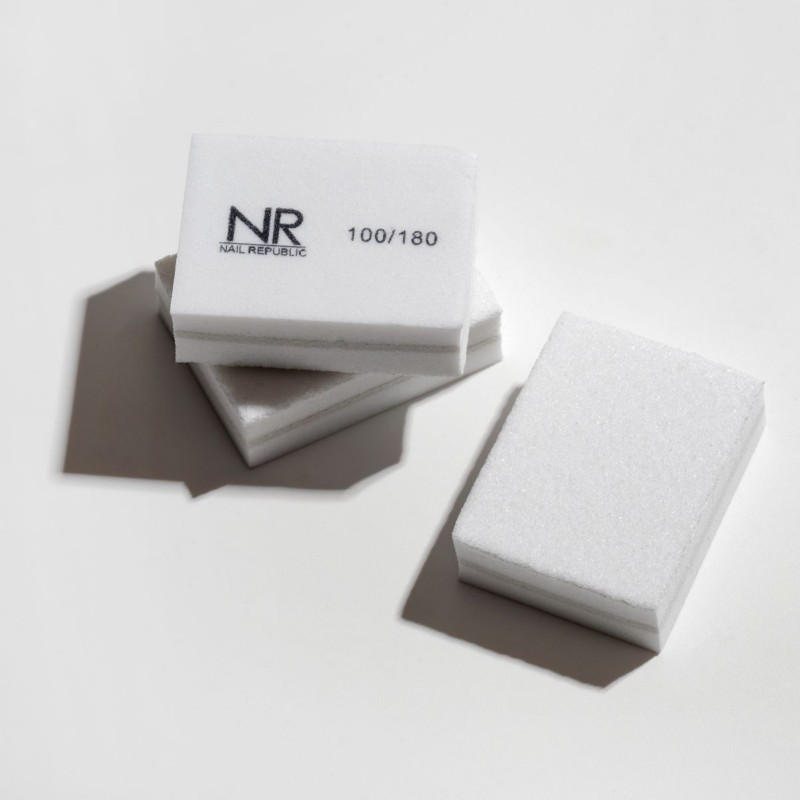 Баф мини, TM Nail Republic (Белый 100/180 (набор 40шт))