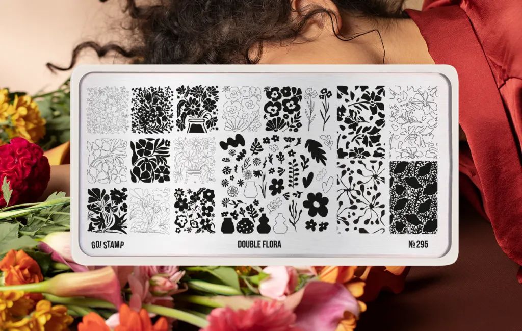 Пластина для стемпинга, TM Go! Stamp (295 Double Flora)