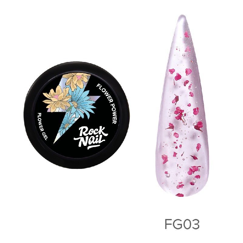 Гель для наращивания Flower Power 10мл, TM RockNail (FG03 Dance On The Tulips)