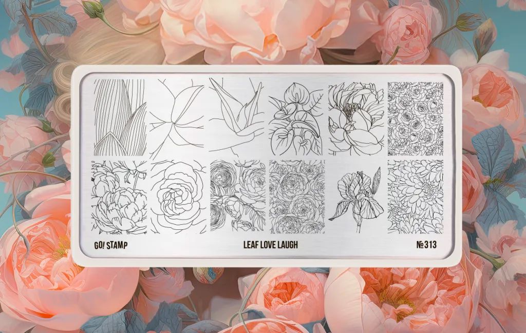 Пластина для стемпинга, TM Go! Stamp (313 Leaf Love Laugh)