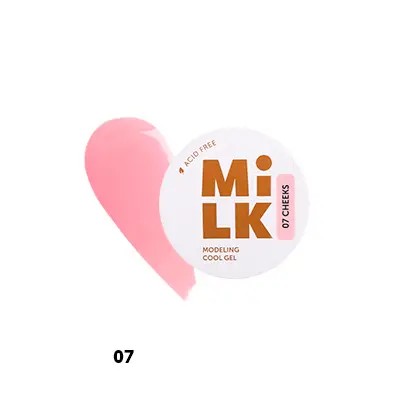 Бескислотный холодный гель для моделирования и укрепления Modeling gel, TM Milk (07 Cheeks 50г)