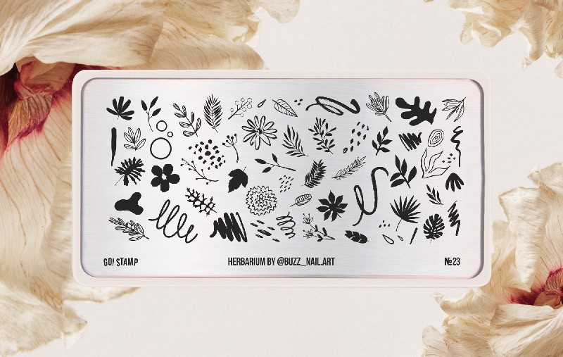 Пластина для стемпинга, TM Go! Stamp (23 Herbarium by @buzz_nail.art)