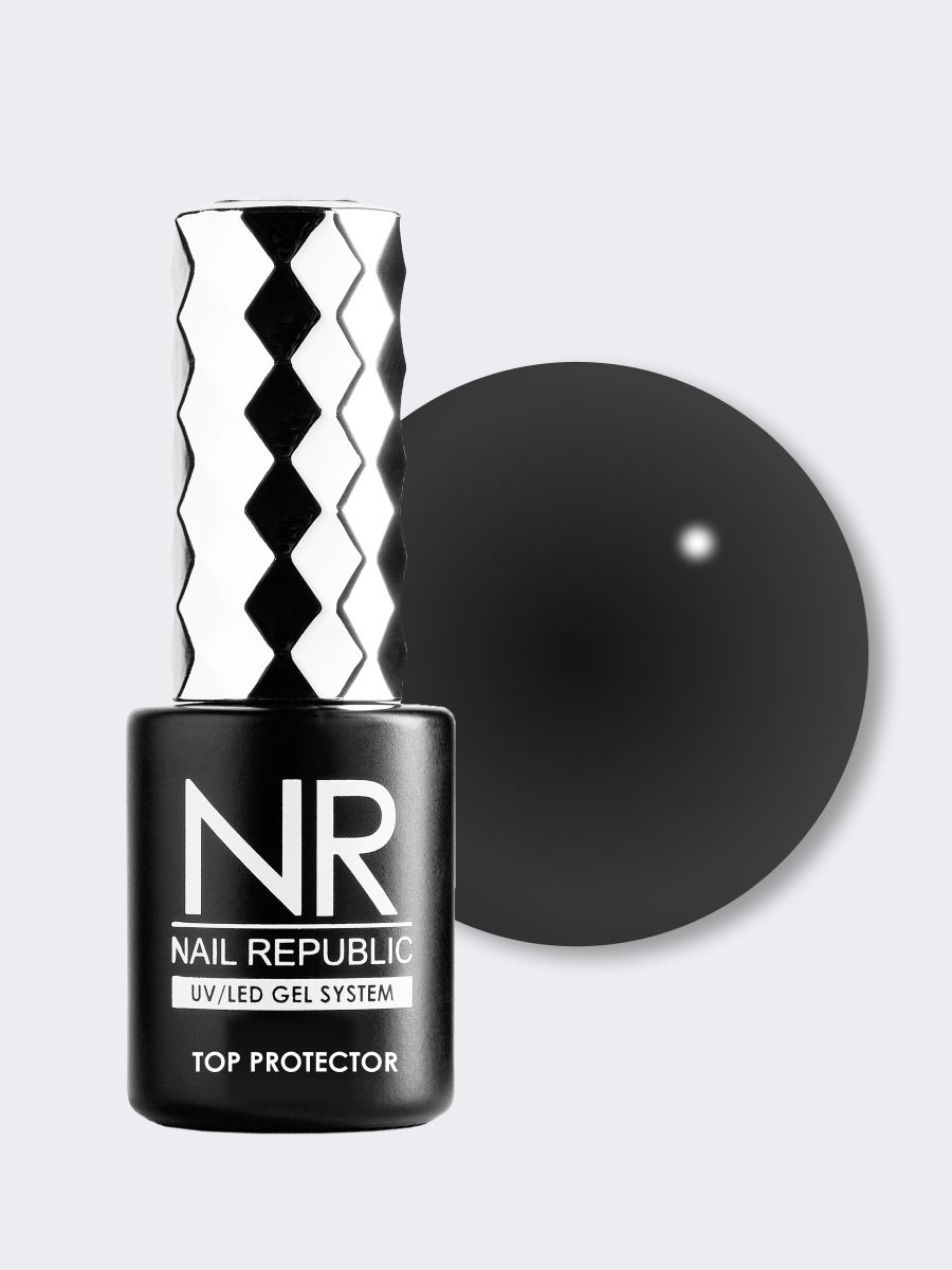 COLOR TOP PROTECTOR, TM Nail Republic (30 Black без UV фильтра 10 мл)