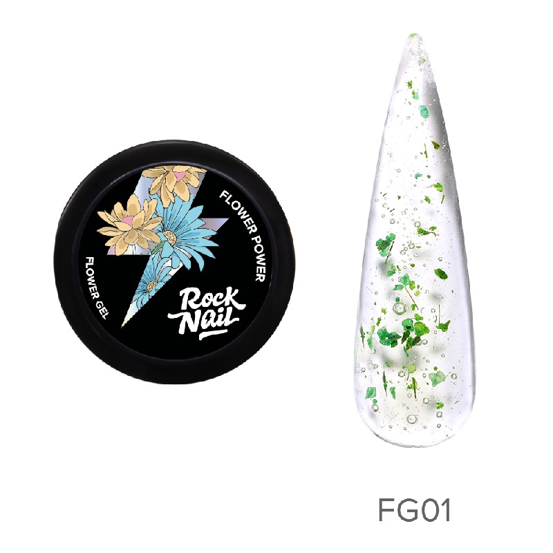 Гель для наращивания Flower Power 10мл, TM RockNail (FG01 Gardenia Dang )