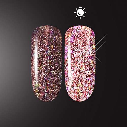 Светоотражающий глиттер Flash Glow, TM Patrisa Nail (Pink)