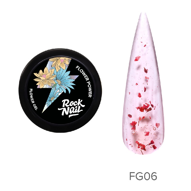 Гель для наращивания Flower Power 10мл, TM RockNail (FG06 Petals And Spikes)