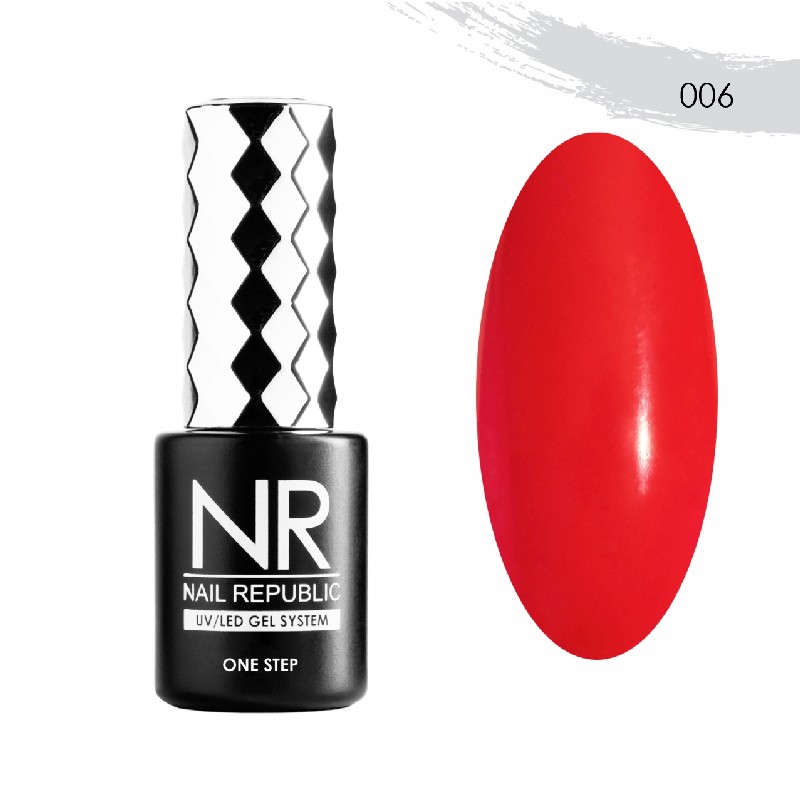 Гель-лак однофазный One Step 10 мл, TM Nail Republic (006, Красный)