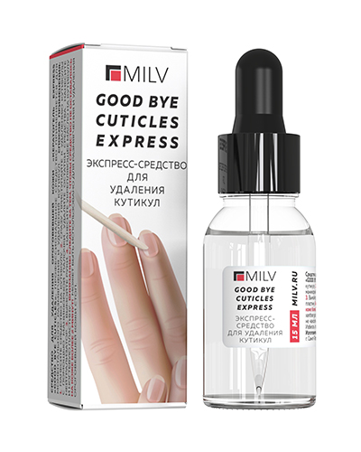 Средство для удаления ороговевшей кожи, TM Milv (Кератогель Express GOOD BYE CUTICLES 15мл)